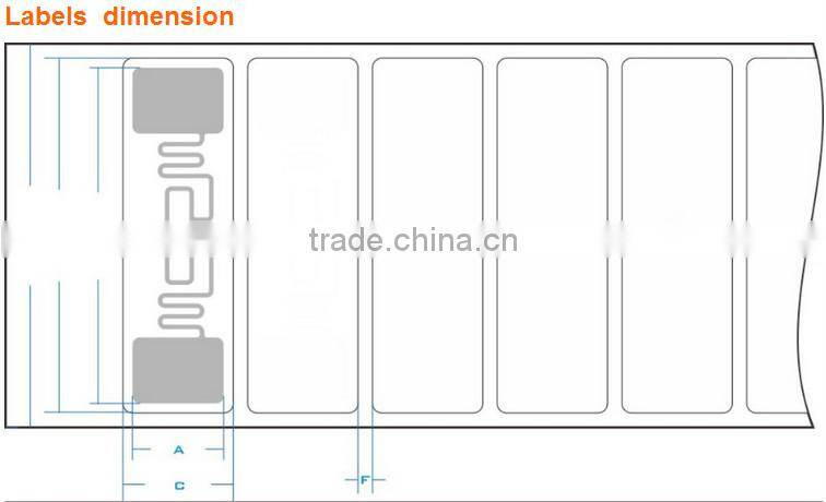 UHF Rfid Label Sticker in Alien 9662 for Logistic Management