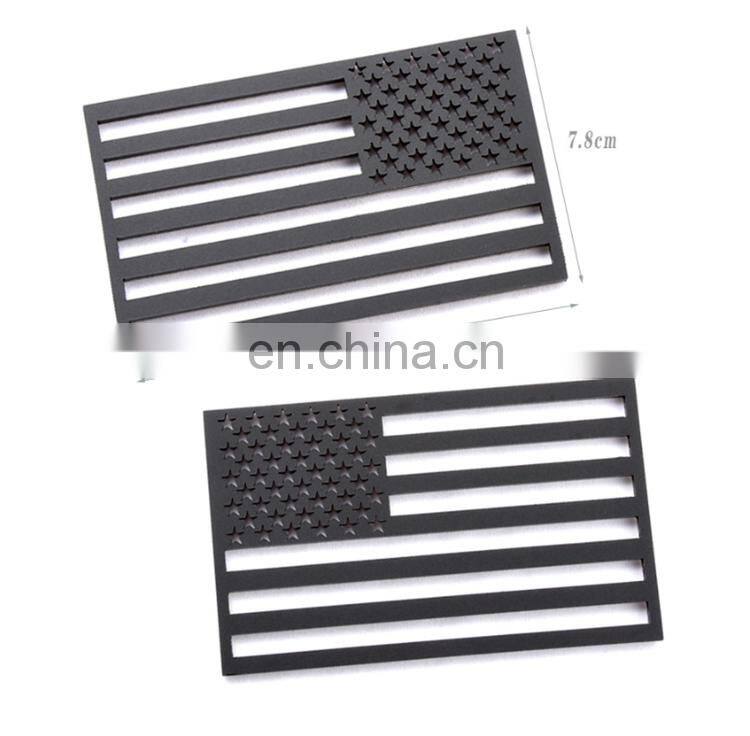 Plastic Custom 125x78MM Black American Flag Left and Right Side Fender Emblem Badge