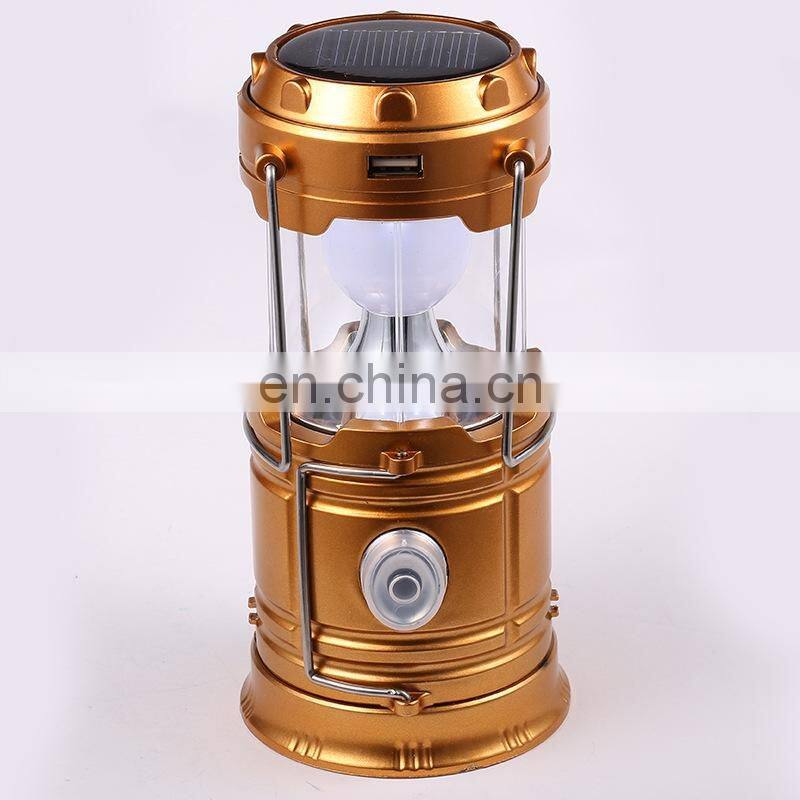 Solar lamps new Style Portable Outdoor LED Camping Lantern lights Collapsible Light Hiking Super Bright