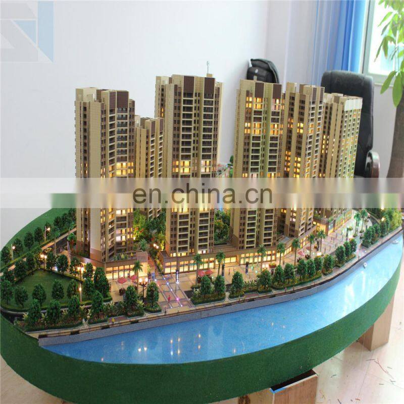 Abs and Acrylic handmade model with building model cars, 3d building models