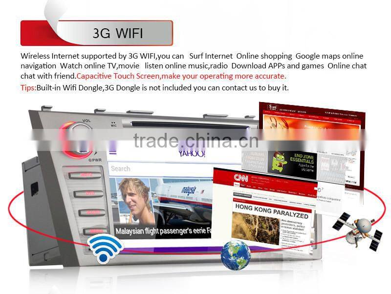 Pure Android 4.4 HD Capacitive Touch Screen Car Radio for Toyota Camry DVD GPS, NAVI , WIFI,BLUETOOTH,SWC,MP3,USB,SD,AUX,3G