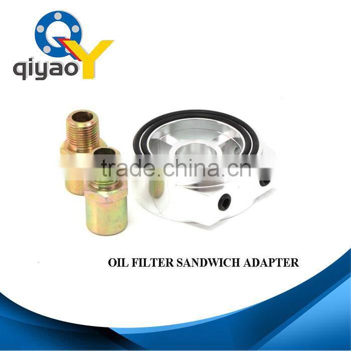 OIL FILTER SANDWICH ADAPTER OIL GAUGE TURBO OIL SILVER
