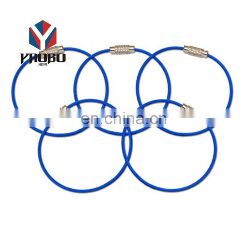 Moderate Price Metal Keychain Stainless Steel Wire Lock Screw Key Ring designs With Screw