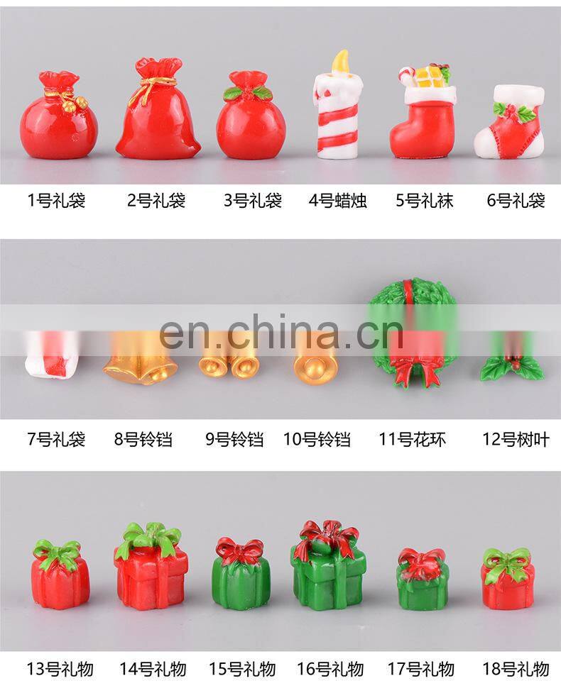 Christmas Resin Elk Santa Claus Ornaments Merry Christmas Decoration For Home Figurines Miniatures 2023 New Year Xmas Box Decor