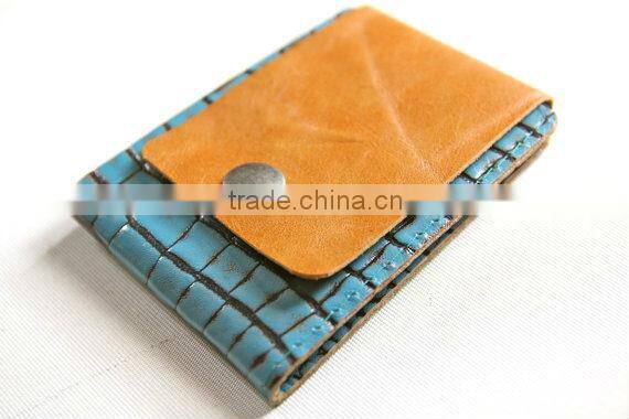 Promotional Leather money clip wallet/leather wallet with clip in new style 100% Handmade