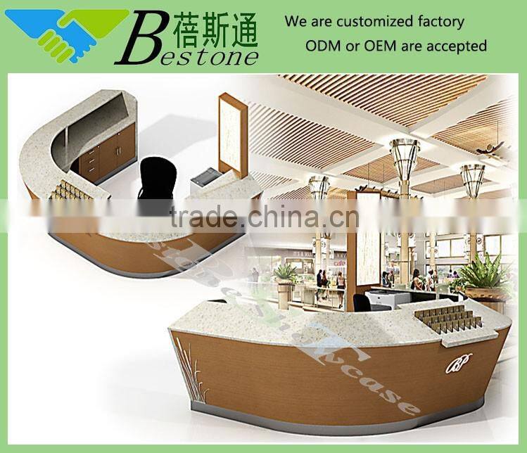 Wooden customer service counter, service counter kiosk furniture