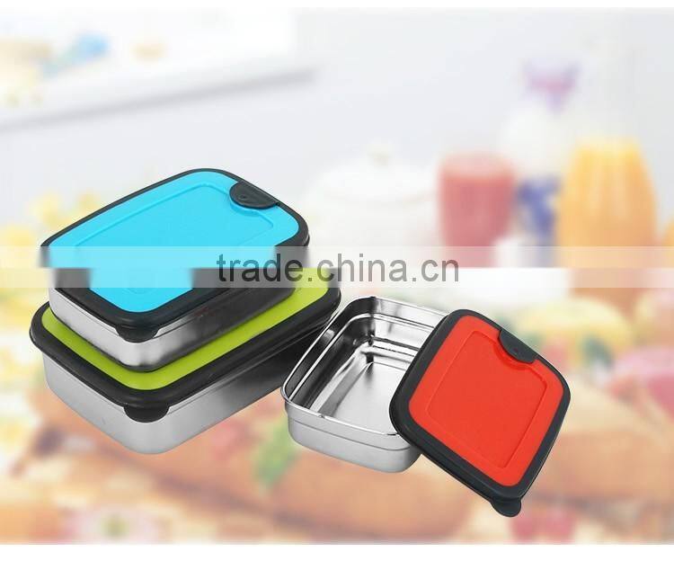 Caitang factory stainless steel 3pcs set food storage containers lunch box