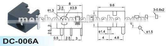 Universal male 1.65mm dc power jack for laptop