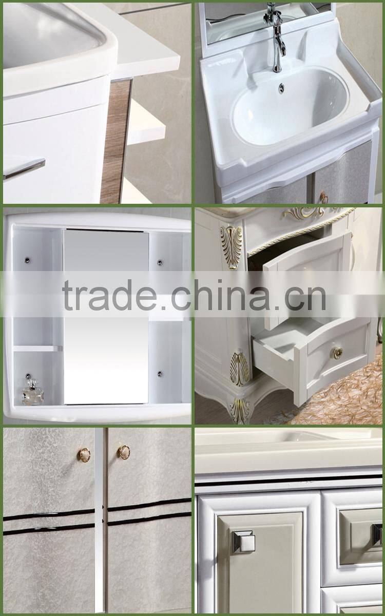 interior or outdoor bathroom decorative mirror solid wood bathroom cabinet(EAST-28031)