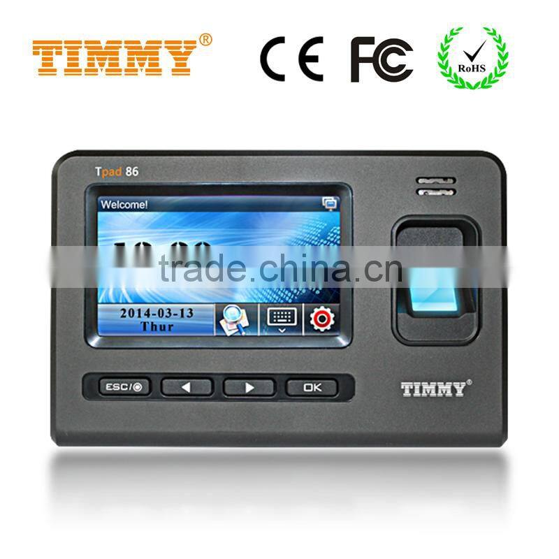 TIMMY WAN TCP/IP touch screen fingerprint time attendance and access control (Tpad86)