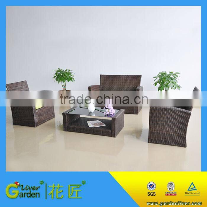 simple popular modern furniture poly rattan sofa set