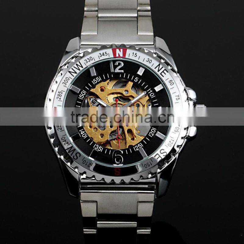 Analogue Steel shenhua skeleton Watch Sports Mechanical WM408
