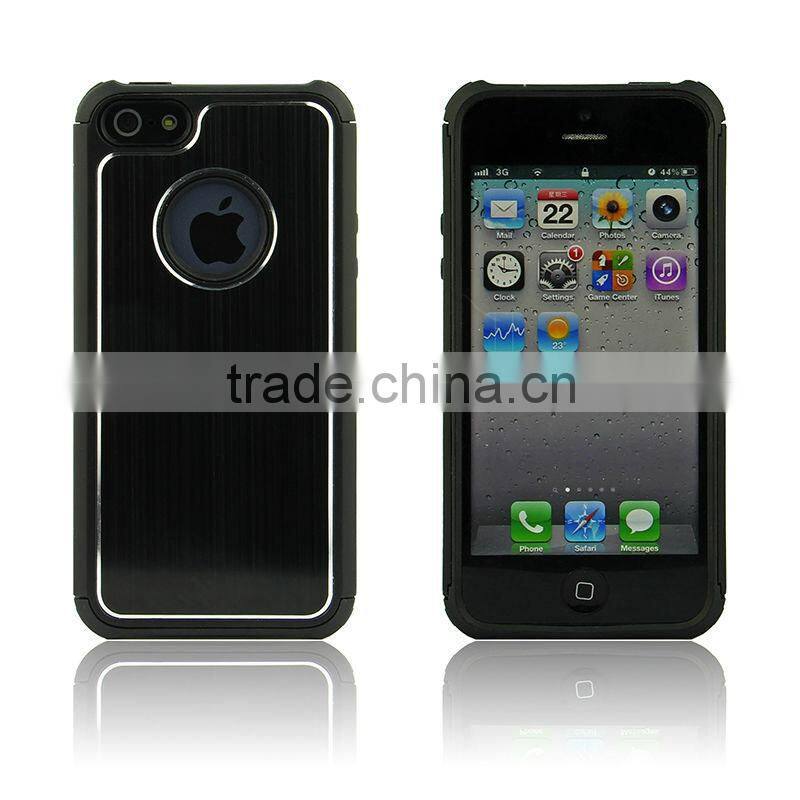 Hybrid Hard Case Rugged Rubber Armor Hybrid Aluminum and TPU Hard Case for iPhone 4/4S, iPhone 5/5S