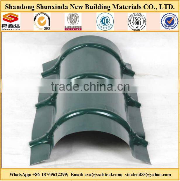 Widely Used Color Steel Metal Roofing Ridge Cap Tile Manufacturer