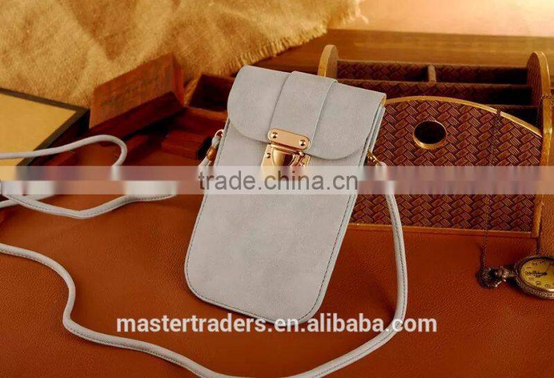 Universal Frosted PU Leather Bag Phone Bags With Metal Buckle For Mobile Phone For Samsung Galaxy S6 Edge MT-3874