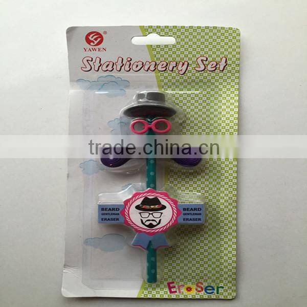 Beard wooden pencil with penciltoppers