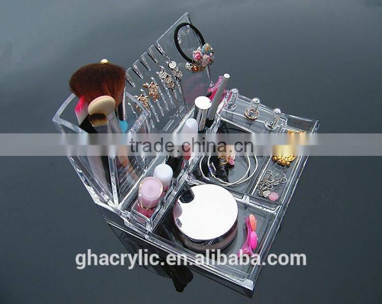 GH-C007 cosmetic display, high quality acrylic makeup organizer, fashion cosmetic displkay