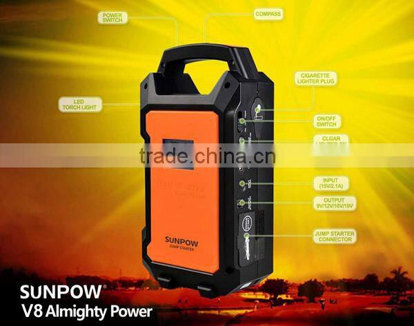 SUNPOW car emergency tool kit battery car jumper 12v/24v car starter