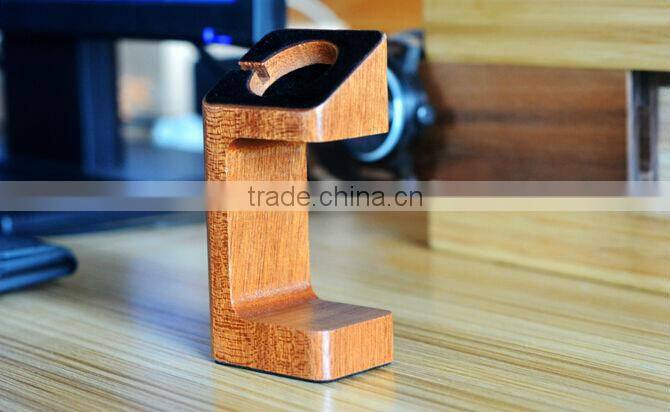 2 in 1 Charger Holder For Apple Watch Stand Bamboo Wood,For Dock