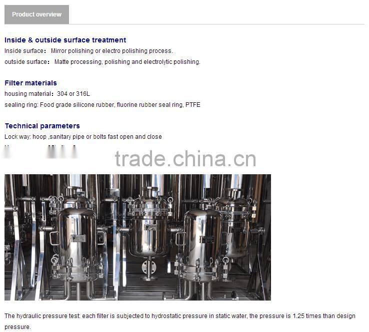 Stainless steel cartridge filter cartridge for water purification systems