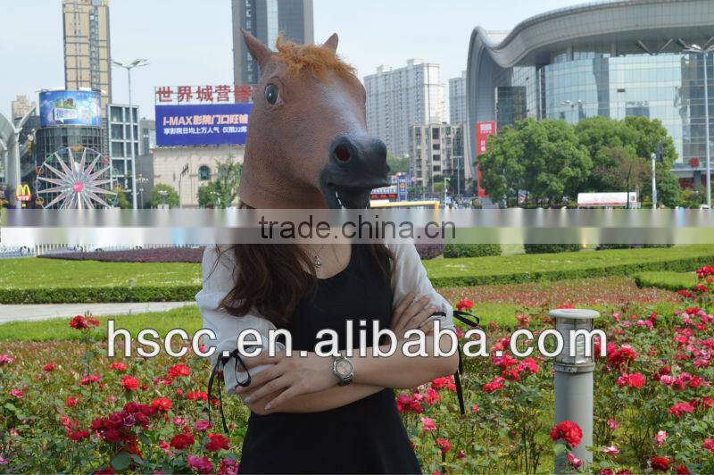 New Horse Head Mask Creepy Halloween Costume Theater Prop Latex Rubber Novelty