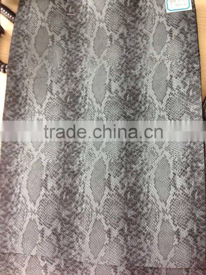 PU synthetic leather for women shoe upper snake skin