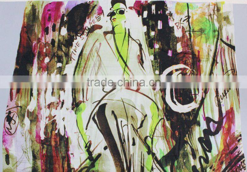 fashion multicolor 100% wool pashmina scarf