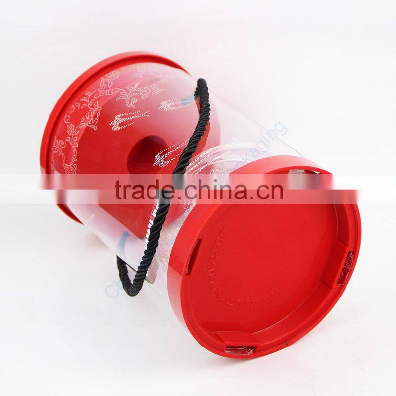 Customized hot sale clear plastic cylinder box with lid