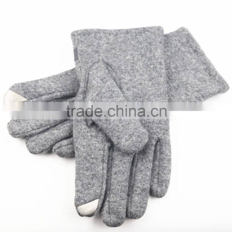 2016 New style Gray touch screen wool gloves for men