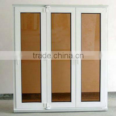 Horizontal opening pattern Aluminum blind inside PVC double glass window