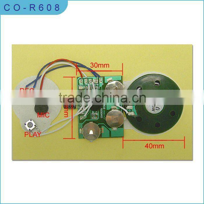 Scribing recordable sound modules for greeting card