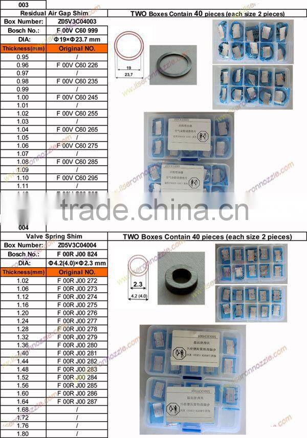 Bosch Common Rail Injector shim Denso and Bosch Injector Repair Kits Adjusting Shim
