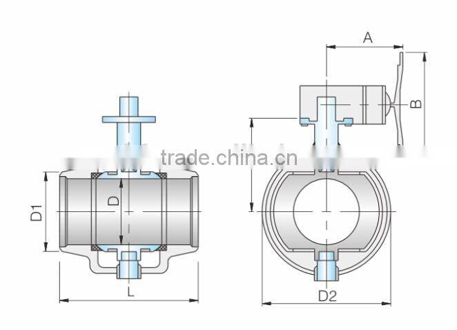 Worm gear operated type forged steel fully welded trunnion mounted ball valve