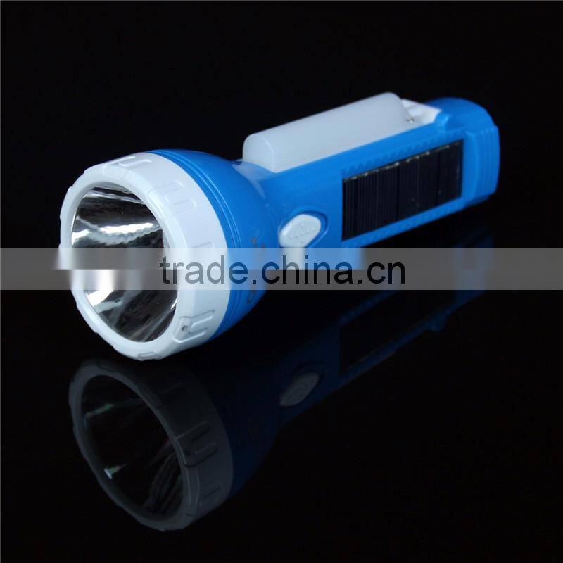 New Solar Led Torch Flashlight Electronic Factory Selling Plastic Flashlight