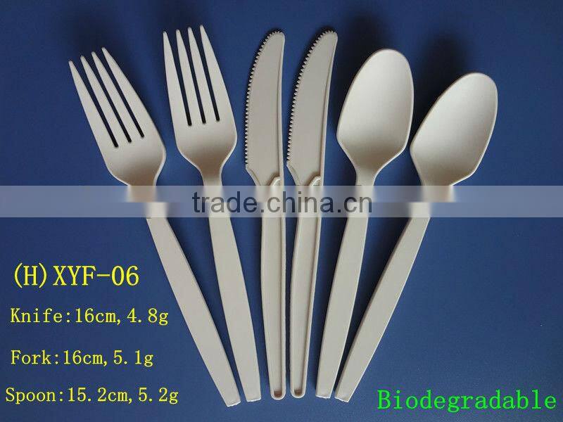 6 inch biodegradable disposable plastic knives and forks:XYFD-06