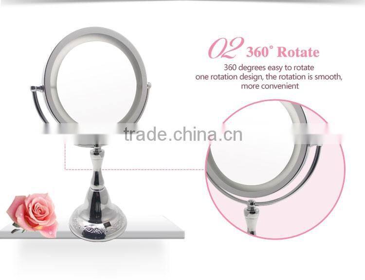LED stand up bathroom cosmetic miror for hotel