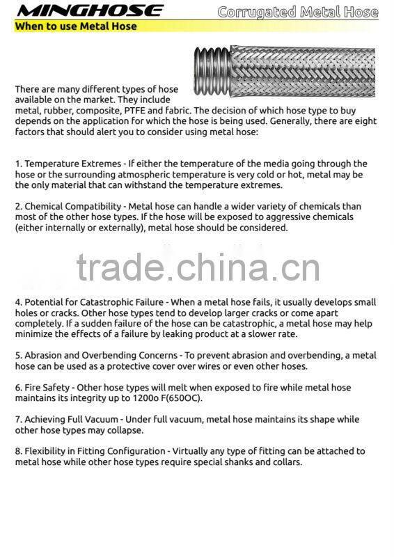 Stainless steel 304/316 flexible metal hose