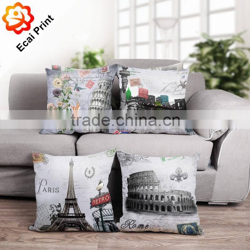 HOT SALE custom design digital printing high quality cotton linen pillow case