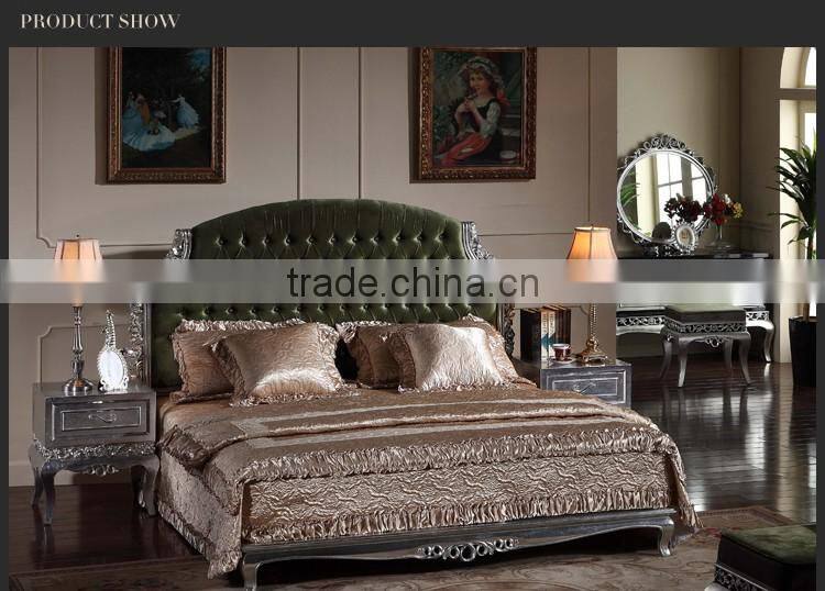 neoclassical furniture silver foil leaf gilding hand carved bed