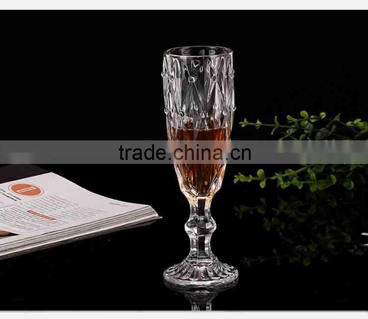 Machine made personalized clear 210ml champagne glass
