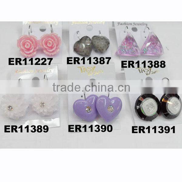 bulk wholesale resin flower clip on earrings wholesale earrings