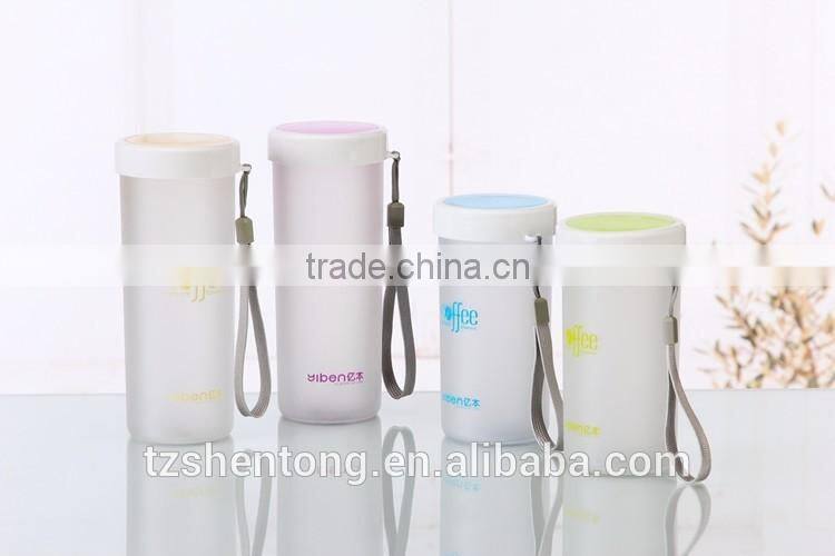 Wide mouth portable bpa free plastic drinking water bottle