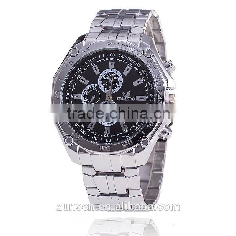 2016 New Arrival Popular Brand Luxury Full Stainless Steel Watch Geneva Men Business Casual Quartz Dress Wristwatch Relogio