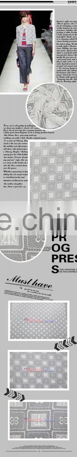 Polyester Yarn Embroidery Machine Chemical Lace Fabric For Wedding Dress