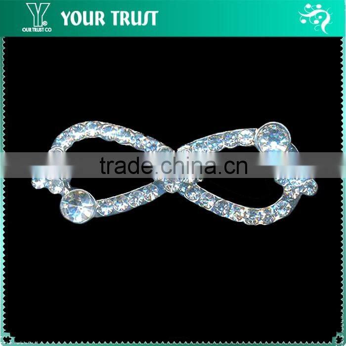 3MM Rhinestone Triangle Chain Connector Rhodium Metal Belt Buckle