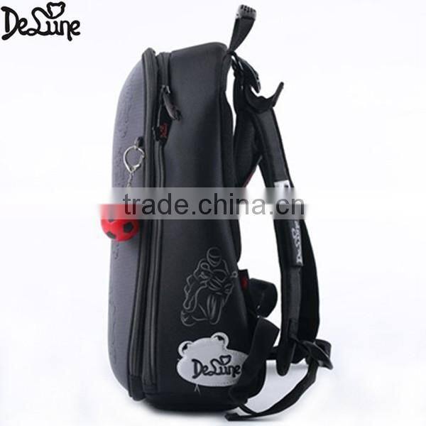 Simple design black color two large compartments school bag