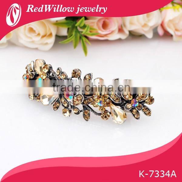 Factory supply luxury diamond metal hair barrettes