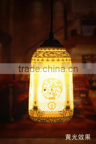 Vintage LED Pendant Light Blue White Porcelain Ceramic Loft Coffee Bar Restaurant Kitchen Lights