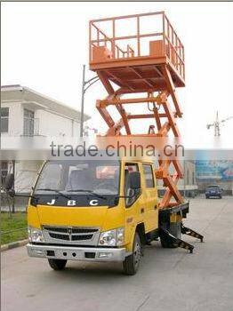 Hydraulic lift by truck fixed aerial work table equipment for sale