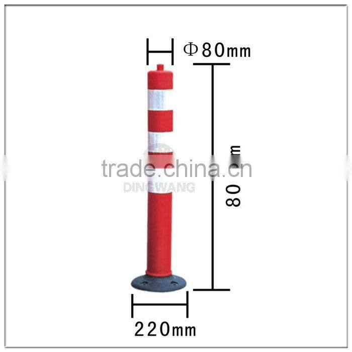 red and yellow reflective warning posts